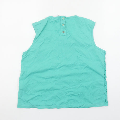 By Henry Holland Women's Green Lace Cotton Blouse Size 12