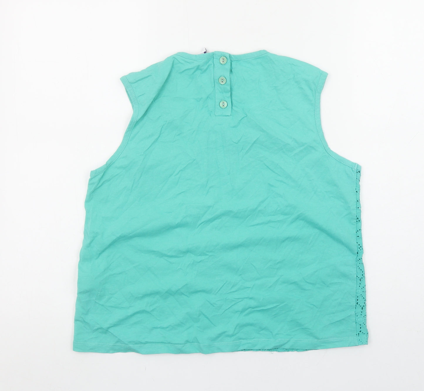 By Henry Holland Women's Green Lace Cotton Blouse Size 12