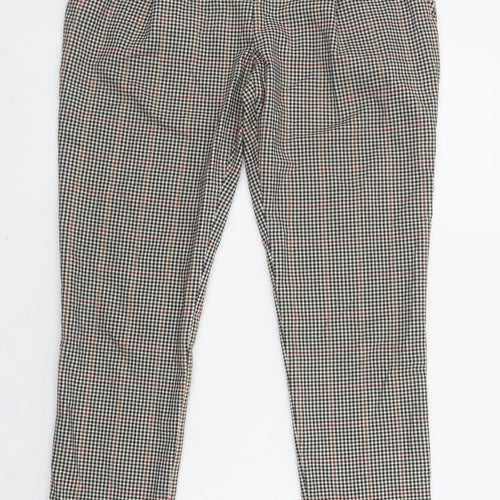 Next Tailoring Women's Multicoloured Check Slim Tapered Trousers Size 8