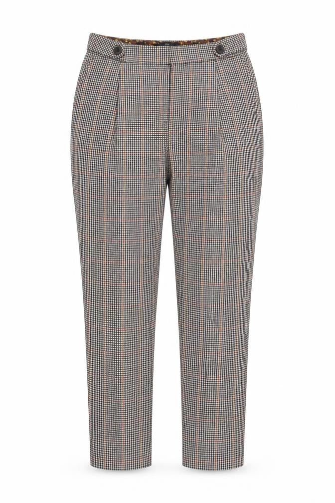 Front view of Next Tailoring Women's Multicoloured Check Slim Tapered Trousers, size 8