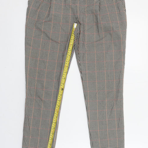 Next Tailoring Women's Multicoloured Check Slim Tapered Trousers Size 8
