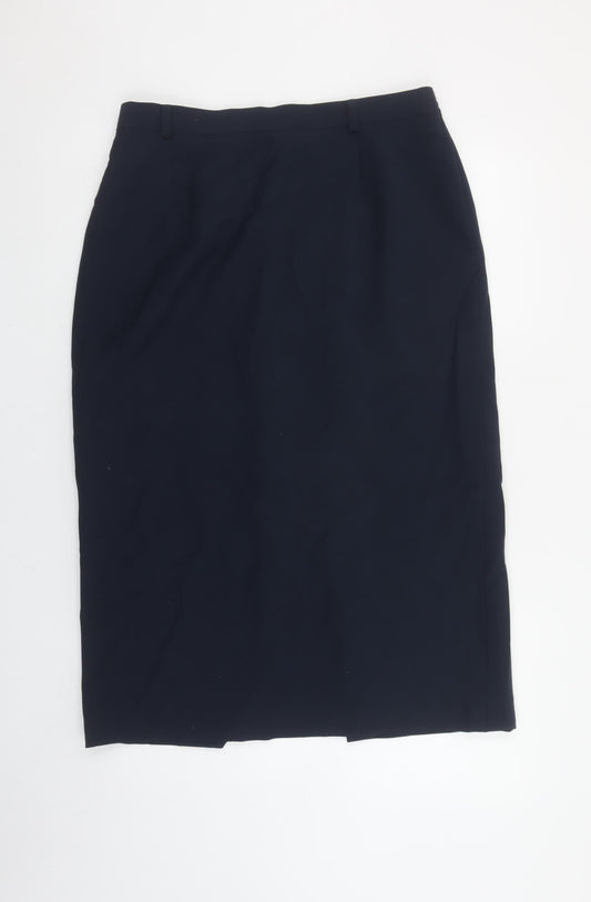 Lucia Women Black Size 14 Wool Pencil Midi Skirt