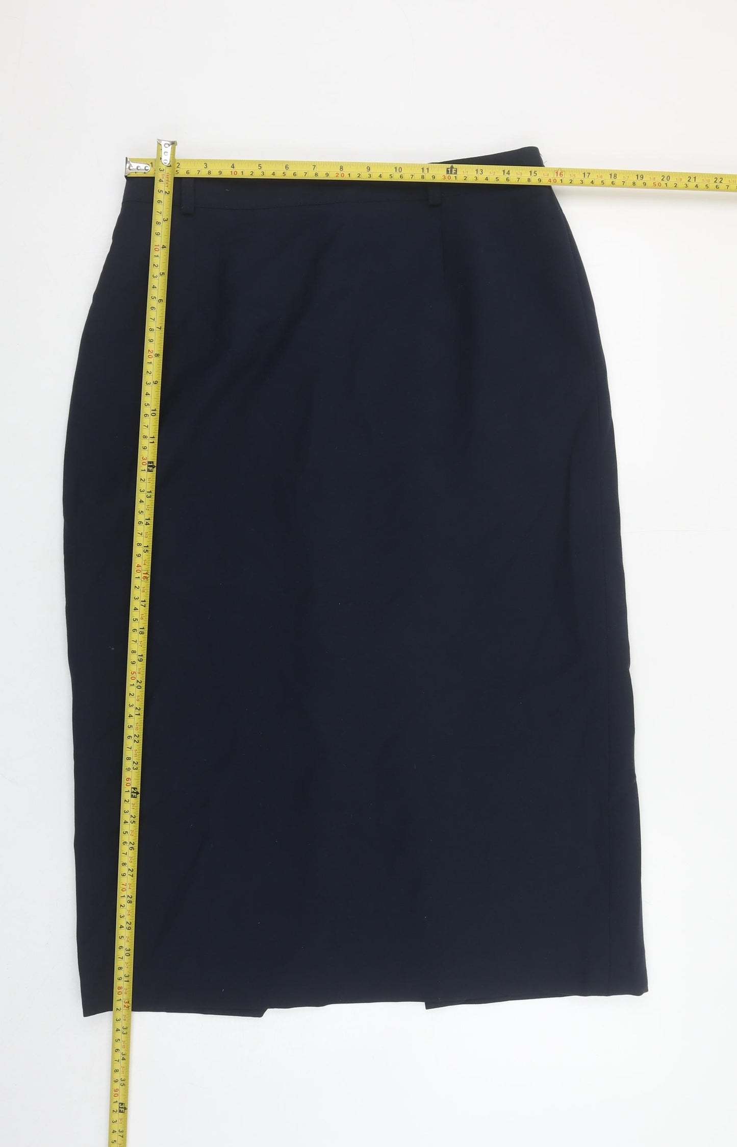 Lucia Women Black Size 14 Wool Pencil Midi Skirt