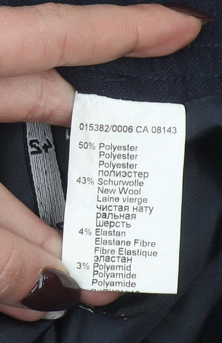 Lucia Women Black Size 14 Wool Pencil Midi Skirt