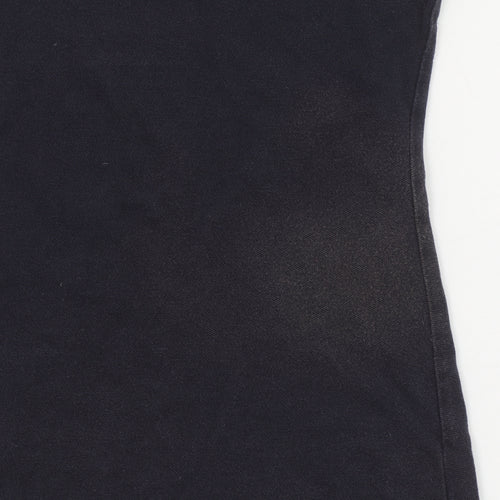 Tommy Hilfiger Women's Black Cotton Slim Fit Polo Shirt M