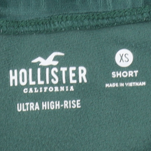 Hollister Womens Green XS Ultra High Rise Flared Velour Trousers