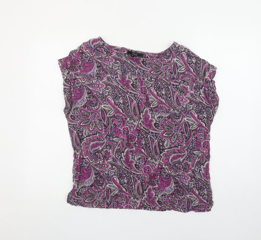 Next Womens Purple Paisley Viscose Tunic Blouse Size 14
