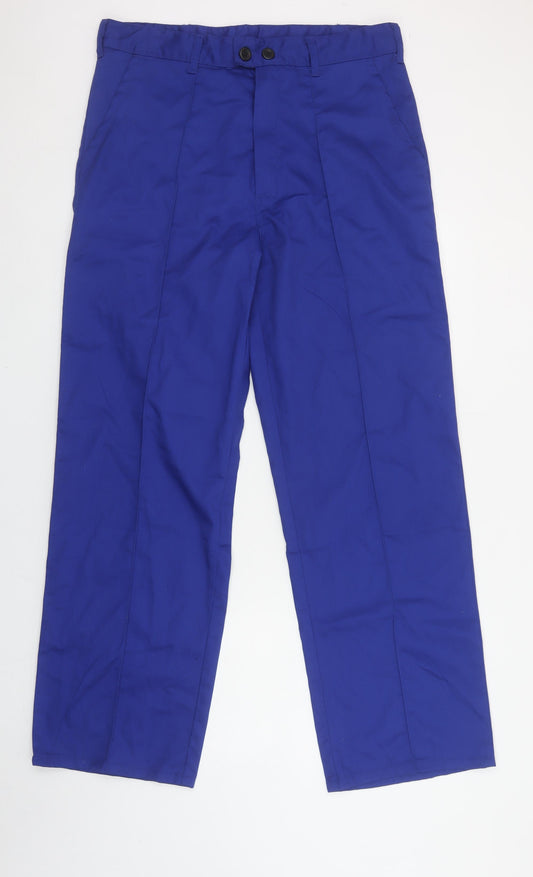WORK SAFE Men's Blue Cargo Workwear Trousers L Regular Fit 36 in