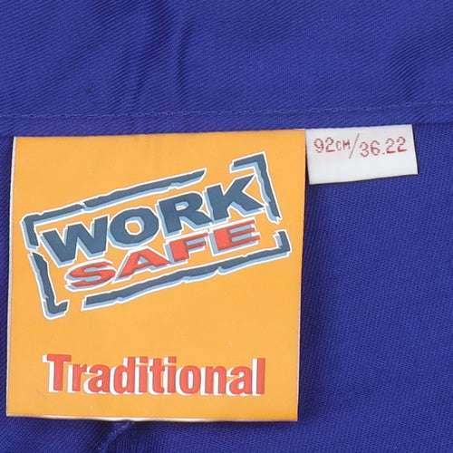 WORK SAFE Men's Blue Cargo Workwear Trousers L Regular Fit 36 in