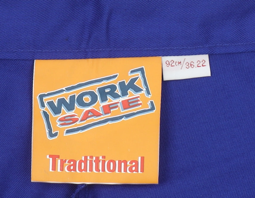 WORK SAFE Men's Blue Cargo Workwear Trousers L Regular Fit 36 in