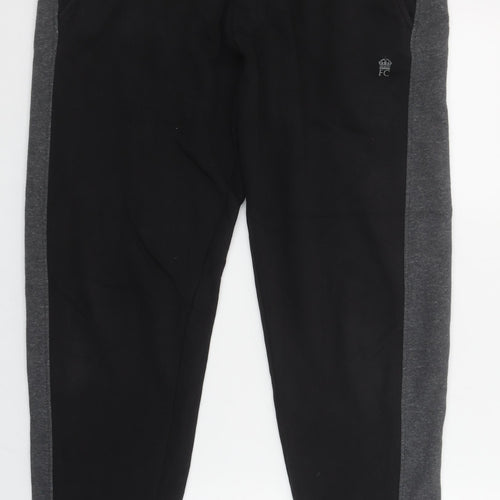 French Connection Men's Black Jogger Trousers Size L Cotton Blend