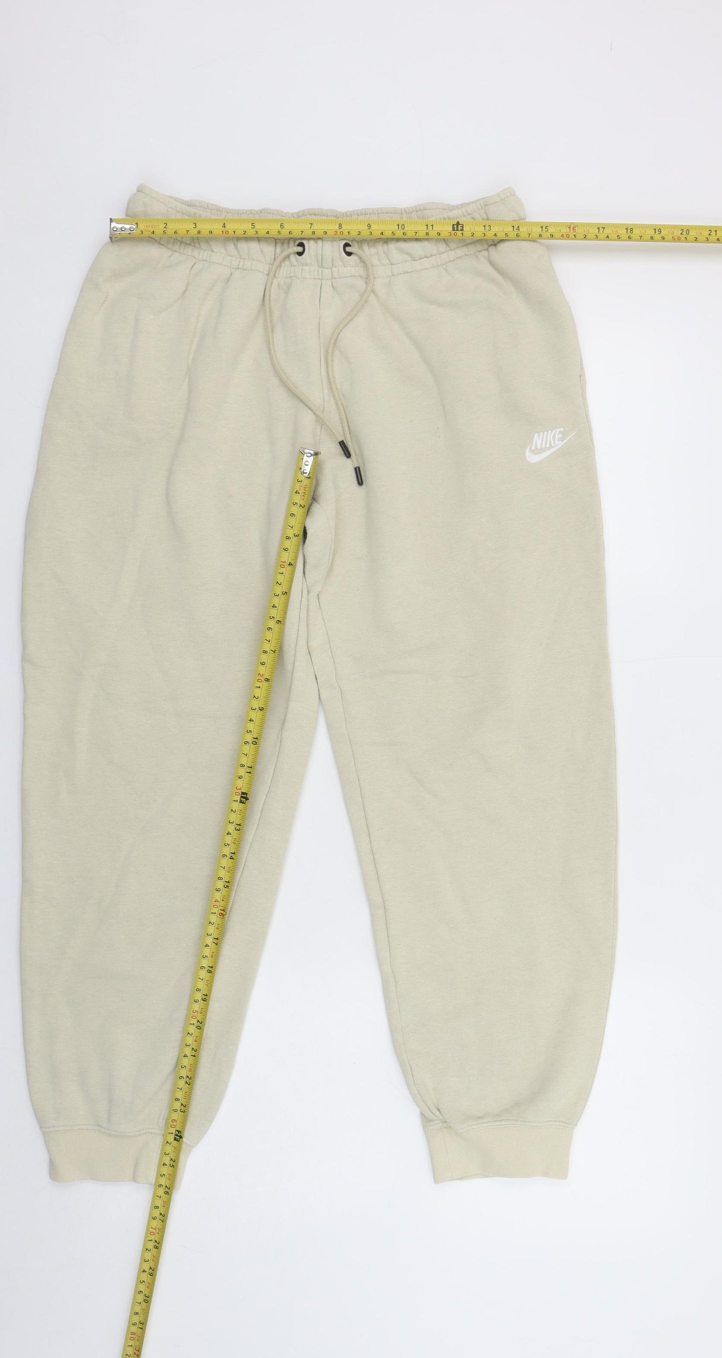 Nike Beige Women's M Fleece Sweatpants Tapered Joggers
