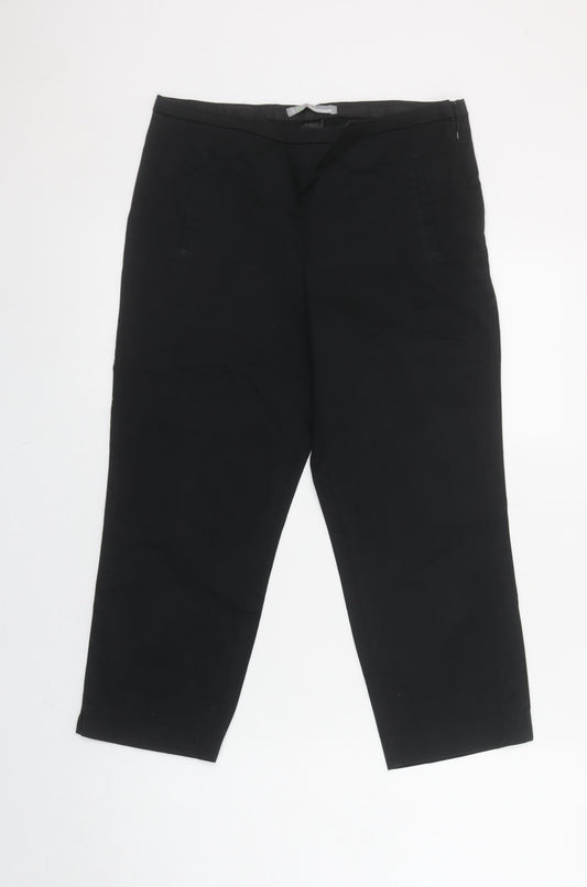 Marks and Spencer Women’s Black Cropped Stretch Trousers UK 10