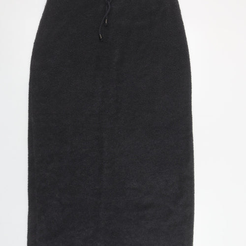 Next Women Black Midi Fleece Pencil Skirt Size 12