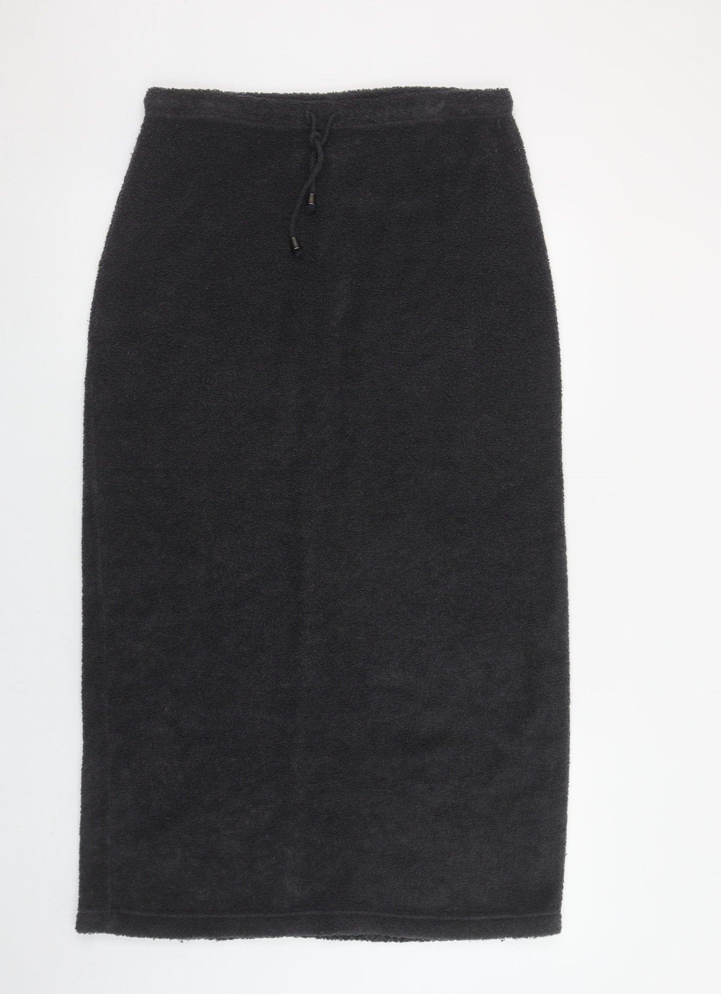 Next Women Black Midi Fleece Pencil Skirt Size 12