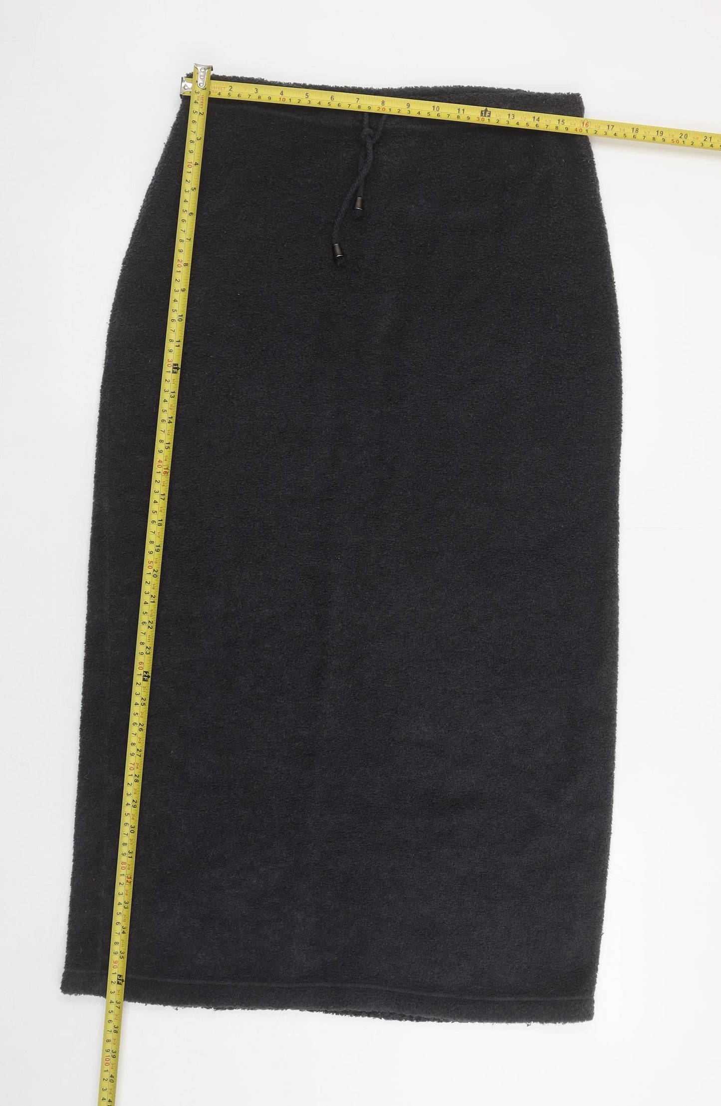 Next Women Black Midi Fleece Pencil Skirt Size 12