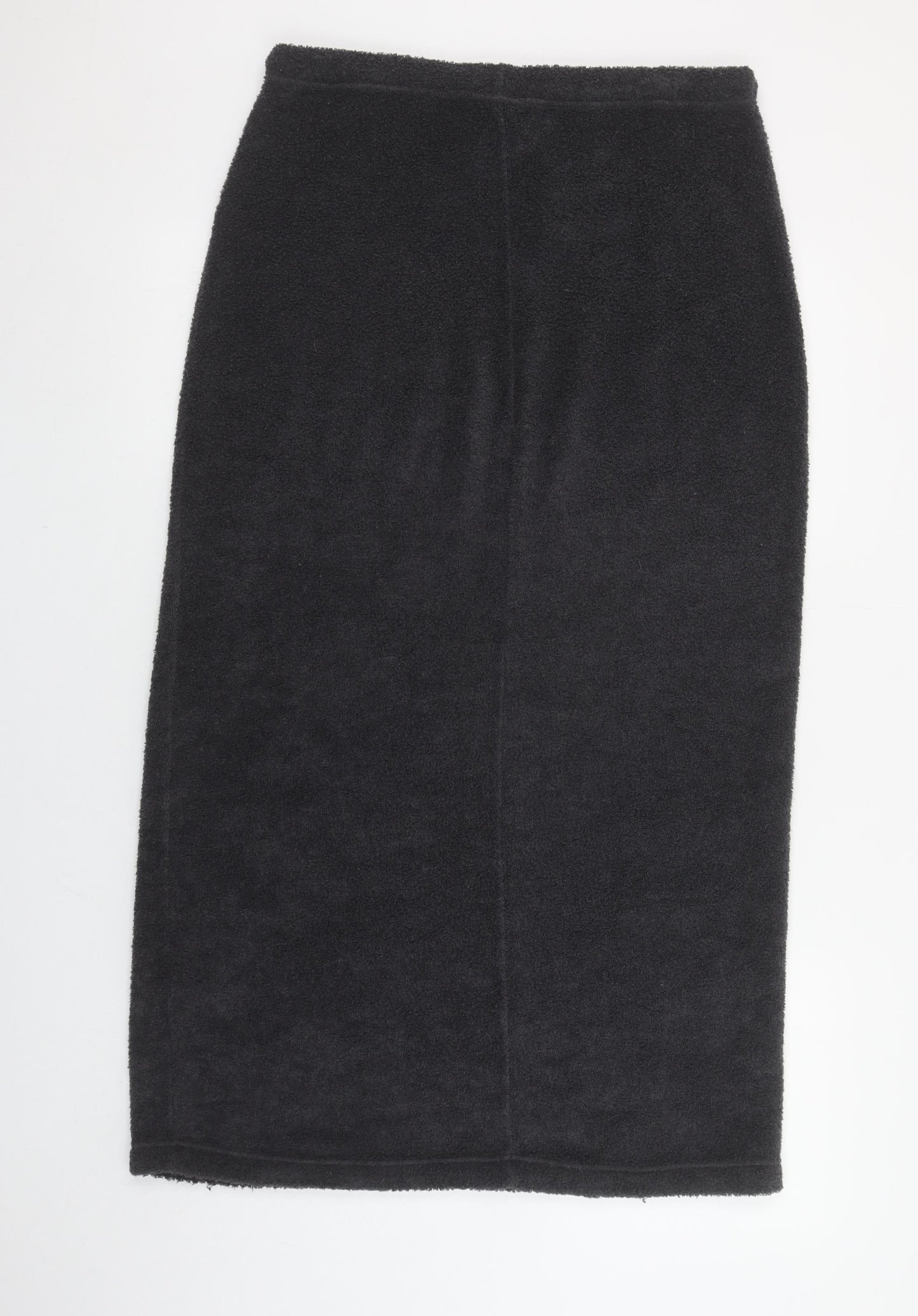 Next Women Black Midi Fleece Pencil Skirt Size 12