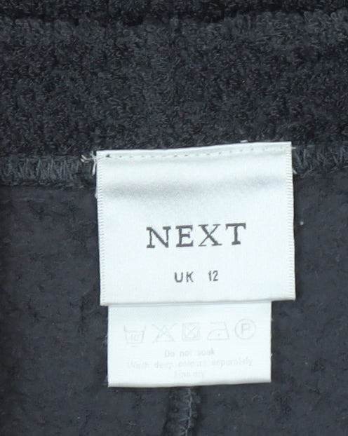 Next Women Black Midi Fleece Pencil Skirt Size 12