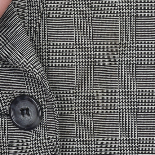 Karin Stevens Women's Grey Check Cropped Short Sleeve Suit Jacket Size 10