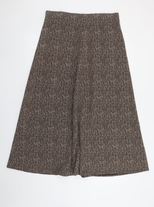 Nightingales Womens Brown A-Line Knit Midi Skirt Size 16
