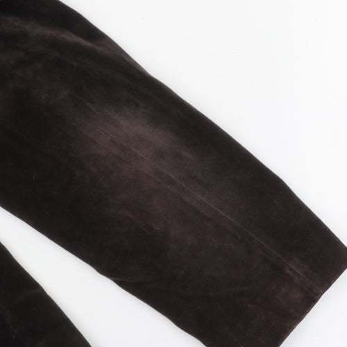 Blunauta Women Brown Velvet Single-Breasted Blazer UK 20 Classic Fit