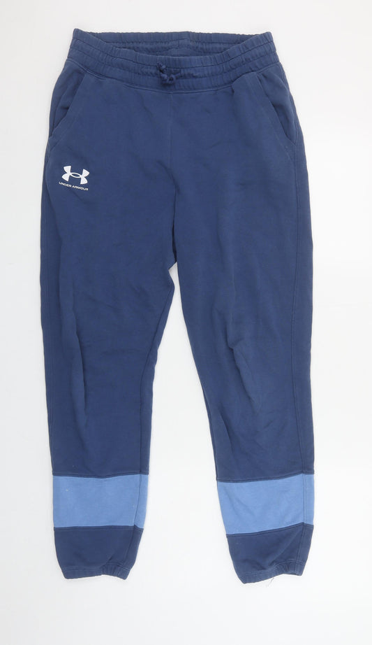Under Armour Men's Blue Jogger Trousers Fleece M Relaxed Fit