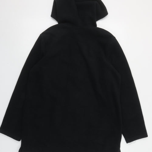 Quacker Factory Women's Black Rhinestone Hooded Fleece Jacket Size S