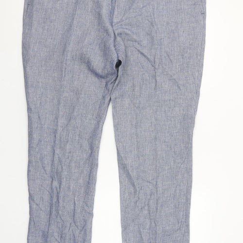 Roy Robson Men’s Blue Linen Blend Chino Trousers 2XL 46in Waist
