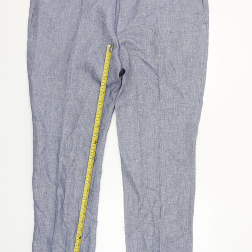 Roy Robson Men’s Blue Linen Blend Chino Trousers 2XL 46in Waist