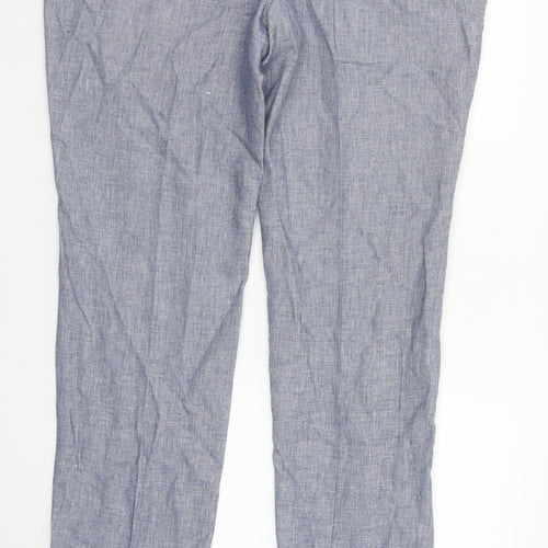 Roy Robson Men’s Blue Linen Blend Chino Trousers 2XL 46in Waist