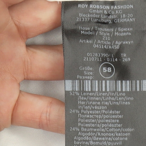 Roy Robson Men’s Blue Linen Blend Chino Trousers 2XL 46in Waist