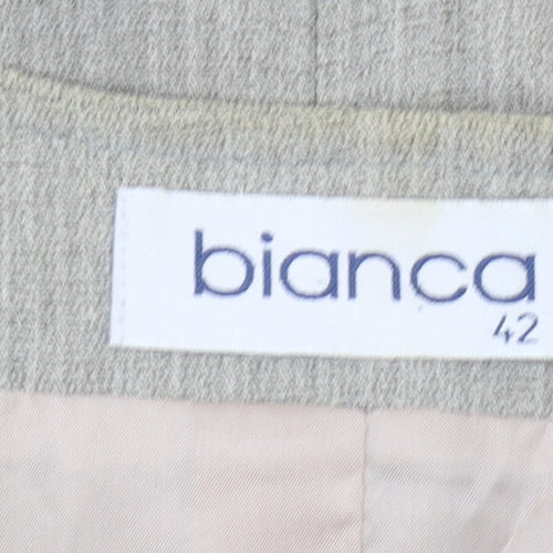 Bianca Women Beige Regular Fit Zip Suit Jacket Size 14