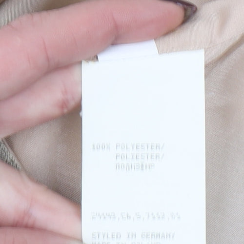 Bianca Women Beige Regular Fit Zip Suit Jacket Size 14