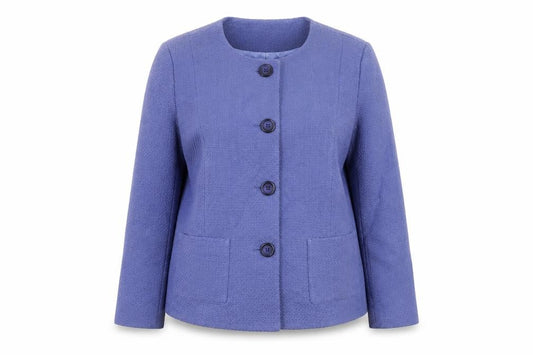 Front view of Cotswold Collections Women Purple, size 18, Classic Woven Blazer Jacket