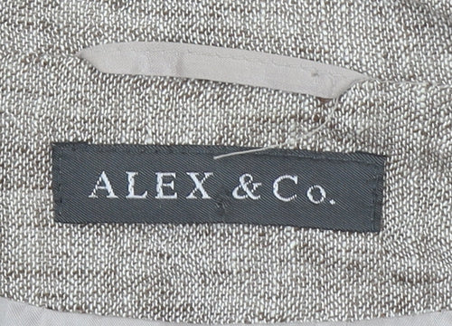 Alex & Co Women Beige Linen Blend Blazer UK 10 Classic Short Sleeve