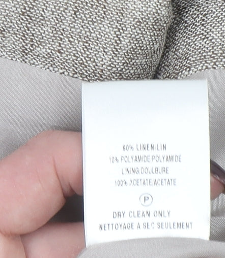 Alex & Co Women Beige Linen Blend Blazer UK 10 Classic Short Sleeve