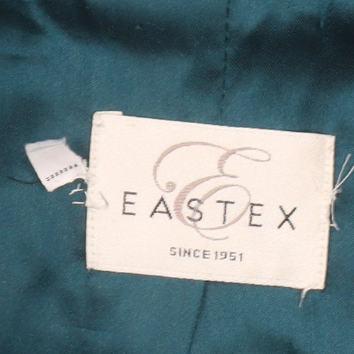 Eastex Women's Blue Wool Cashmere Blend Mid-Length Overcoat UK 14