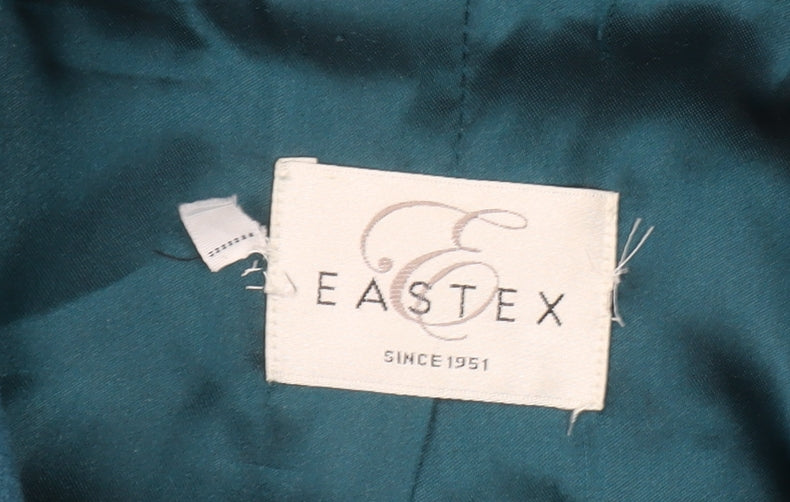 Eastex Women's Blue Wool Cashmere Blend Mid-Length Overcoat UK 14