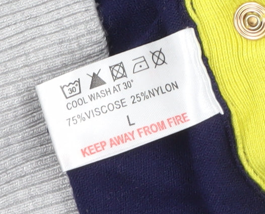 Mitzy Women's Navy Roll Neck Button Side Jumper Sweater L