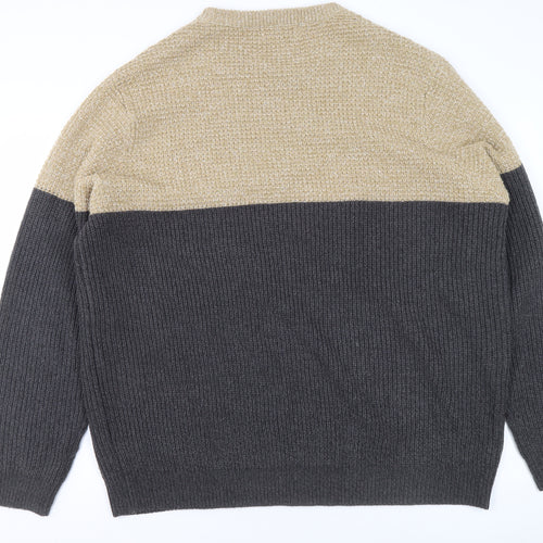 F&F Womens Beige Grey Knit Pullover Jumper 3XL Crew Neck Acrylic