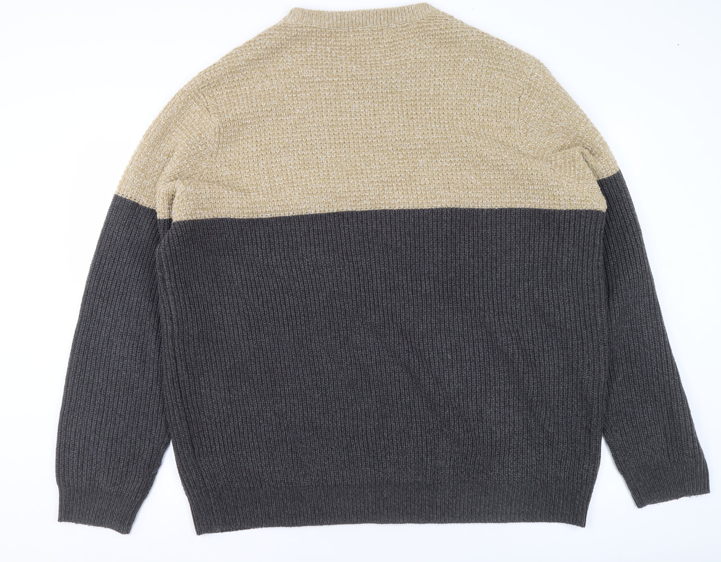 F&F Womens Beige Grey Knit Pullover Jumper 3XL Crew Neck Acrylic
