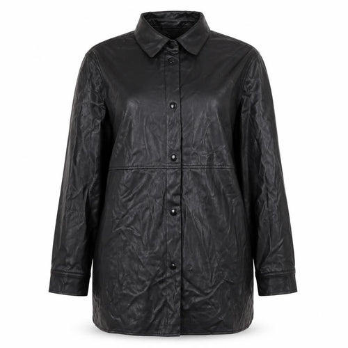 Primark Women’s Black Faux Leather Long Jacket Size L 14/16