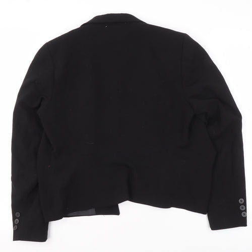 H&M Women’s Black Blazer Jacket Size 14 Tailored Single-Breasted Workwear