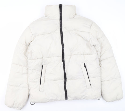 Primark Womens Ivory XS Puffer Jacket Insulated Lightweight Winter Coat