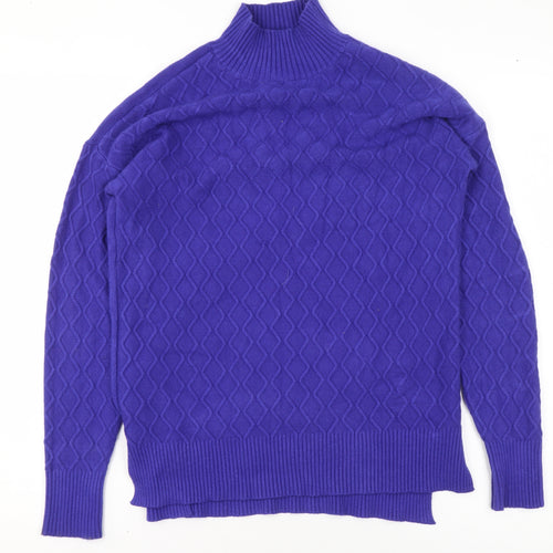 Cyrus Women’s Blue Mock Neck Pullover Sweater Size S Rayon Blend