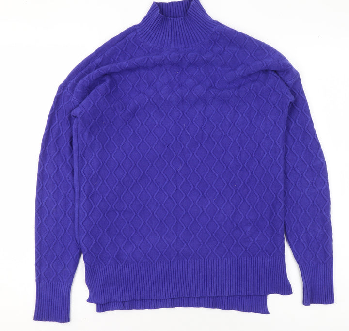 Cyrus Women’s Blue Mock Neck Pullover Sweater Size S Rayon Blend