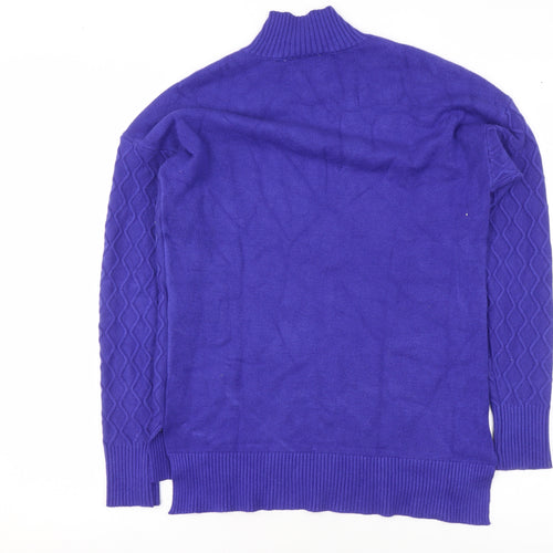 Cyrus Women’s Blue Mock Neck Pullover Sweater Size S Rayon Blend