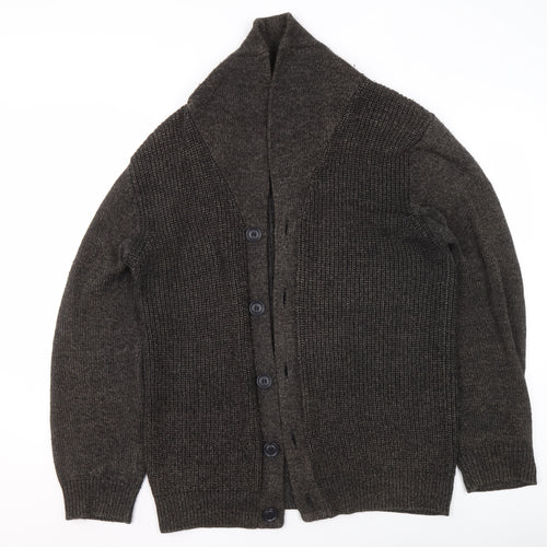 David Jones Women Brown Wool Blend Slim Fit Cardigan L