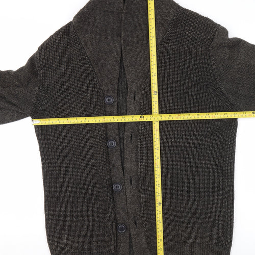 David Jones Women Brown Wool Blend Slim Fit Cardigan L