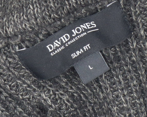 David Jones Women Brown Wool Blend Slim Fit Cardigan L
